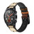 CA0429 Panda Eat Bamboo Vintage Texture Leather & Silicone Smart Watch Band Strap For Wristwatch Smartwatch