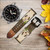 CA0429 Panda Eat Bamboo Vintage Texture Leather & Silicone Smart Watch Band Strap For Wristwatch Smartwatch