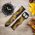 CA0447 Chinese Gold Dragon Printed Leather & Silicone Smart Watch Band Strap For Wristwatch Smartwatch