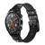 CA0599 Inside Watch Black Leather & Silicone Smart Watch Band Strap For Wristwatch Smartwatch