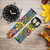 CA0649 Colorful Hippie Flowers Pattern Leather & Silicone Smart Watch Band Strap For Wristwatch Smartwatch