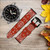 CA0669 Bandana Red Pattern Leather & Silicone Smart Watch Band Strap For Wristwatch Smartwatch