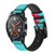 CA0728 Aqua Wood Starfish Shell Leather & Silicone Smart Watch Band Strap For Wristwatch Smartwatch