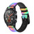 CA0810 Mosaic Censored Leather & Silicone Smart Watch Band Strap For Wristwatch Smartwatch