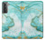 S3399 Green Marble Graphic Print Case For Samsung Galaxy S21 5G