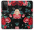 S3112 Rose Floral Pattern Black Case For Samsung Galaxy S21 Ultra 5G