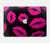 S2933 Pink Lips Kisses on Black Hard Case For MacBook 12″ - A1534