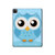 S3029 Cute Blue Owl Hard Case For iPad Pro 12.9 (2022, 2021, 2020, 2018), iPad Air 13 (2025, 2024)