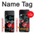 S3112 Rose Floral Pattern Black Case For Samsung Galaxy Z Flip 3 5G