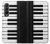 S3078 Black and White Piano Keyboard Case For Samsung Galaxy Z Fold 3 5G