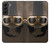 S2645 Vintage Brown Goggles Motorcycle Helmet Case For Samsung Galaxy S22 Plus