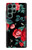 S3112 Rose Floral Pattern Black Case For Samsung Galaxy S22 Ultra