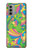 S3273 Flower Line Art Pattern Case For Motorola Moto G51 5G