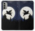 S3289 Flying Pig Full Moon Night Case For Motorola Moto G51 5G