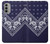 S3357 Navy Blue Bandana Pattern Case For Motorola Moto G51 5G