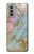 S3717 Rose Gold Blue Pastel Marble Graphic Printed Case For Motorola Moto G51 5G