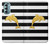 S2882 Black and White Striped Gold Dolphin Case For Motorola Moto G Stylus 5G (2022)