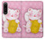 S3025 Pink Maneki Neko Lucky Cat Case For Sony Xperia 1 IV