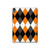S3421 Black Orange White Argyle Plaid Hard Case For iPad Air (2020, 2022), Air 11 (2024,2025,2026), Pro 11 (2022)
