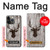 S2505 Reindeer Head Old Wood Texture Graphic Case For iPhone 14 Pro