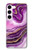 S3896 Purple Marble Gold Streaks Case For Samsung Galaxy S23