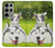 S3795 Kitten Cat Playful Siberian Husky Dog Paint Case For Samsung Galaxy S23 Ultra