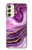 S3896 Purple Marble Gold Streaks Case For Samsung Galaxy A24 4G