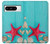 S3428 Aqua Wood Starfish Shell Case For Google Pixel 8 pro