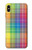 S3942 LGBTQ Rainbow Plaid Tartan Case For iPhone XS Max