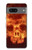 S3881 Fire Skull Case For Google Pixel 7a