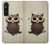 S0360 Coffee Owl Case For Sony Xperia 1 V