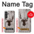 S2505 Reindeer Head Old Wood Texture Graphic Case For Samsung Galaxy S23 FE