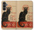 S2739 Chat Noir Black Cat Vintage Case For Samsung Galaxy S23 FE
