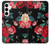 S3112 Rose Floral Pattern Black Case For Samsung Galaxy A35 5G