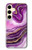 S3896 Purple Marble Gold Streaks Case For Samsung Galaxy S24