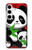 S3929 Cute Panda Eating Bamboo Case For Samsung Galaxy S24 Plus