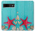 S3428 Aqua Wood Starfish Shell Case For Google Pixel 8a S3428 Aqua Wood Starfish Shell Case For Google Pixel 8a