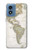 S0604 World Map Case For Motorola Moto G Play 4G (2024)