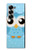 S3029 Cute Blue Owl Case For Samsung Galaxy Z Fold 6