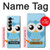 S3029 Cute Blue Owl Case For Samsung Galaxy Z Fold 6