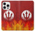 S2803 Fire Red Devil Spear Symbol Case For iPhone 16 pro