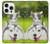 S3795 Kitten Cat Playful Siberian Husky Dog Paint Case For iPhone 16 pro
