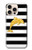 S2882 Black and White Striped Gold Dolphin Case For iPhone 16 pro max