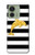 S2882 Black and White Striped Gold Dolphin Case For Motorola Edge (2023), Edge 40 S2882 Black and White Striped Gold Dolphin Case For Motorola Edge (2023), Edge 40