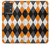 S3421 Black Orange White Argyle Plaid Case For Motorola Edge 40 Neo