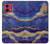 S3906 Navy Blue Purple Marble Case For Motorola Moto G84