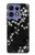S2544 Japanese Kimono Style Black Flower Pattern Case For Motorola Edge 50 Fusion