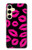 S2933 Pink Lips Kisses on Black Case For Samsung Galaxy S24 FE