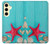 S3428 Aqua Wood Starfish Shell Case For Samsung Galaxy S24 FE
