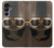 S2645 Vintage Brown Goggles Motorcycle Helmet Case For Samsung Galaxy A16 5G
